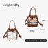 Bohemia Drawstring Bag With Leather Strap - Colorful